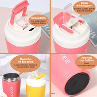 Botol Air Vakum Dinding Ganda Portabel, Termos Stainless Steel, Cangkir Kopi Tumbler Ganda