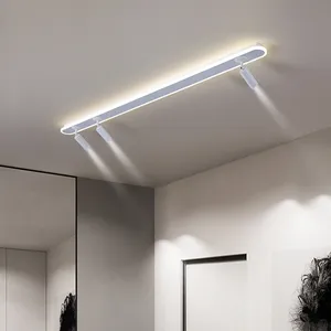 Yeni Modern tavan lambası oturma odası için iç mekan aydınlatması akrilik beyaz şerit Led avizeler spot