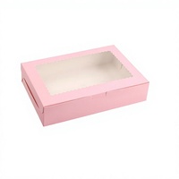 Boîtes de boulangerie roses en gros avec fenêtre transparente, boîtes à dessert personnalisées multi-tailles de qualité alimentaire pour beignets et pâtisseries