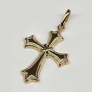 สร้อยคอไม้กางเขนสีทองล้วน18K ที่ถอดออกได้มีเสน่ห์น้ำหนักเบาสวมใส่จี้และเสน่ห์ - Product Image 1