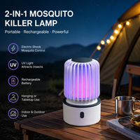 Lampe anti-moustiques électrique rechargeable par USB, lumière UV, piège à insectes à choc 3000V, double usage, étanche, lampe de nuit portable pour le camping