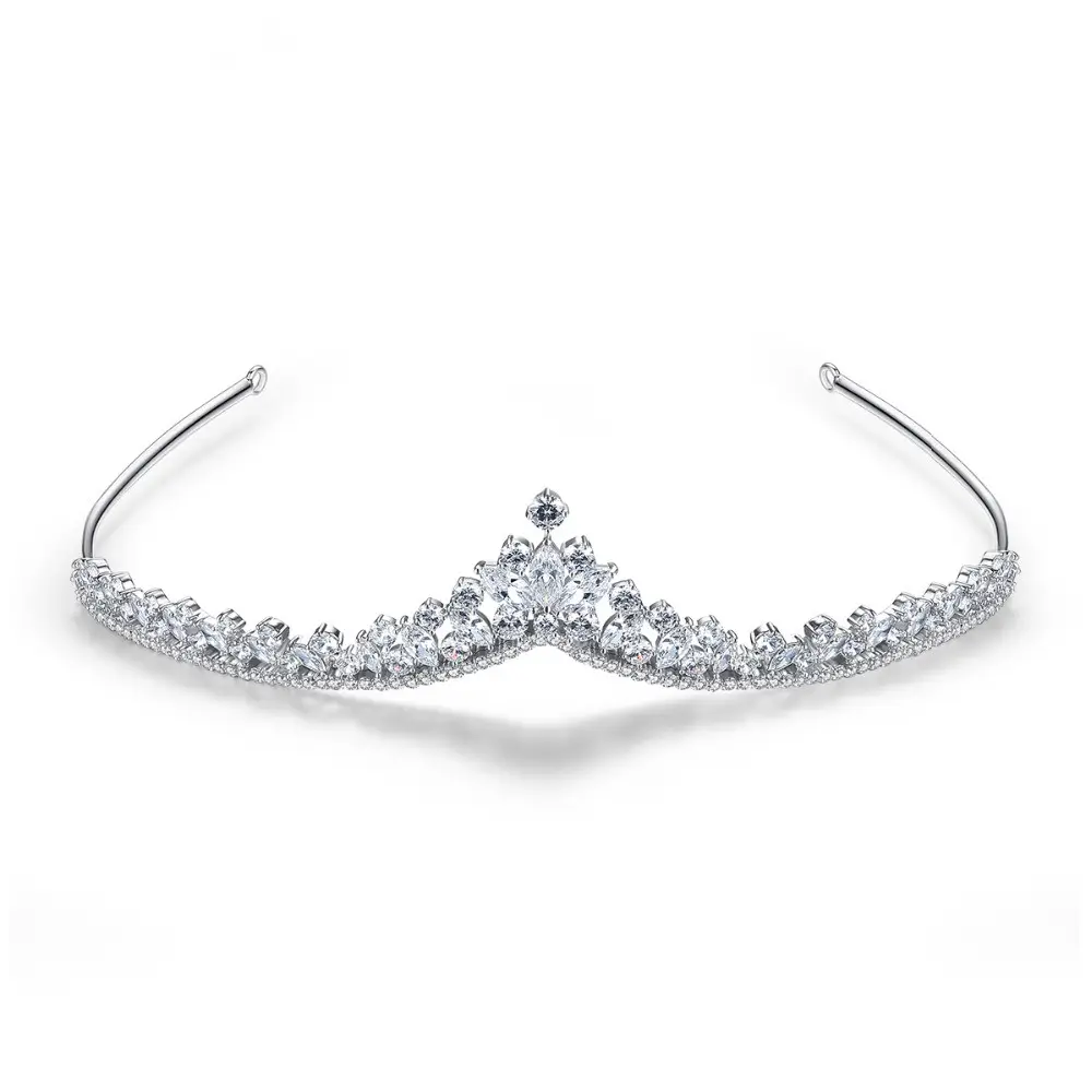 MACTING Bridal Hair Jewelry Cubic Zirconia Crystal Diamond Crown Tiara Ladies Princess Bridesmaid Headband Hair Accessories