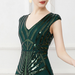 Nuevo Vestido Largo de Noche con Lentejuelas y Diamantes de Cachemira con Dobladillo en A para Mujer, Ajustado, para Fiesta, Banquete, 2026 - Product Image 6