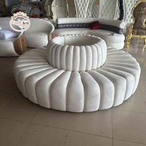 Chất Lượng Cao Tùy Chỉnh Sofa Set Giải Trí Nhung Vải Nút Tufted Sảnh Chờ Đợi Vòng Sofa - Product Image 5