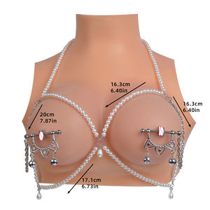 Pinzas para pezones de cuero con cadena de PP, cadena Golly, estimulación de senos femeninos, clips para pezones torcidos sexy BDSM para mujeres, juguete erótico - Product Image 6