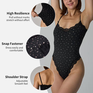 ชุดบอดี้สูทผู้หญิง Sk1204 เนื้อผ้าลูกไม้ สวมใส่สบาย แบบชิ้นเดียว เซ็กซี่ ไร้แขน ช่วยเก็บหน้าท้อง - Product Image 6