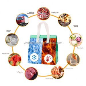 Sac isotherme personnalisé imprimé pour aliments et boissons à emporter, sac fourre-tout pour gâteaux, thé boba, crème glacée, sacs isothermes réutilisables en non-tissé - Product Image 6