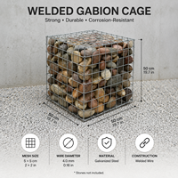 Panier Gabion Empilable en Treillis Soudé, Cage à Pierres, Panneau Galvanisé à Trous Carrés, Mur de Soutènement de Jardin à Niveaux, Bordure Décorative