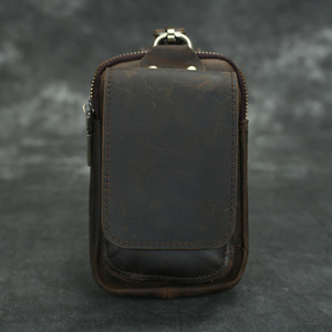 กระเป๋าหนัง Crazy Horse กระเป๋าคาดเอวหนังแท้สำหรับผู้ชาย6นิ้วกระเป๋าใส่โทรศัพท์กลางแจ้งพร้อมสายคาดเอวขนาดเล็ก - Product Image 6