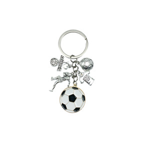 Soccer Player <b>Keychain</b> Zinc Alloy Simulation Football Charm Portable Gift for DIY Accessories - Product Image 5