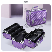 Grande valise de maquillage professionnelle de grande capacité pour kits de manucure, coiffure, voyage, en aluminium, résistante à l'eau, souple