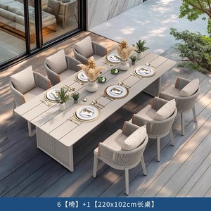 Meubles <span class=keywords><strong>de</strong></span> <span class=keywords><strong>jardin</strong></span> <span class=keywords><strong>en</strong></span> <span class=keywords><strong>aluminium</strong></span> modernes et durables pour l'extérieur, ensemble <span class=keywords><strong>de</strong></span> salle à manger <span class=keywords><strong>en</strong></span> corde tressée pour 6-8-10-12-14-16 personnes, table et chaises pour usage hôtelier - Product Image 5