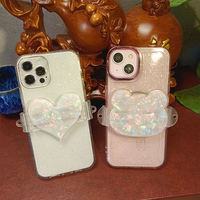 Coque arrière de téléphone portable Taohelp avec motif transparent en PC, matériau DIY, cordon de suspension rétractable et réglable en hauteur