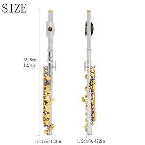 <span class=keywords><strong>Flauta</strong></span> horizontal para estudiantes adultos con cuerpo de latón blanco en tono C <span class=keywords><strong>Flauta</strong></span> en Llave de Oro plateado para tocar saxofón - Product Image 3