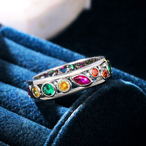 Bague F915 en argent avec pierre précieuse, taille marquise, sertie en canal, bijou unisexe pour usage quotidien - Product Image 4