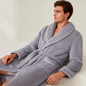 <span class=keywords><strong>Peignoir</strong></span> en polaire double face épais de couleur unie pour femme, <span class=keywords><strong>homme</strong></span> et couple, modèle extérieur, automne-hiver, <span class=keywords><strong>taille</strong></span> plus <span class=keywords><strong>grande</strong></span> - Product Image 5