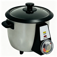 Cuisinière à riz électrique intelligente multifonctionnelle portable avec minuterie mécanique et cuve antiadhésive pour usage domestique