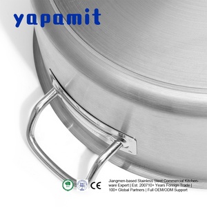 หม้อตุ๋นสำหรับร้านอาหาร ทรงเตี้ยกว้าง กระจายความร้อนสม่ำเสมอ เชื่อมไร้รอยต่อ ใช้ได้กับเตาแม่เหล็กไฟฟ้าและเตาแก๊ส - Product Image 2