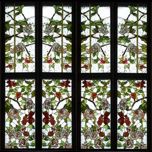 Panel de Vidrio Tiffany con Diseño de Rosas Estilo Rústico Personalizado, Cadena de Hierro, para Colgar en Pared y Ventana - Product Image 2