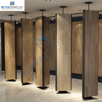 Présentoir de sol en métal robuste pour échantillons de carreaux de parquet en bois étagères réglables support de salle d'exposition