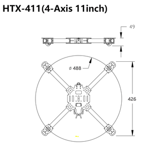 โครงเครื่องโดรนขนาด 11/13/14/15 นิ้ว ทำจากคาร์บอนไฟเบอร์ ไม่มีใบพัด พร้อมกล้องมองกลางคืน อุปกรณ์เสริมสำหรับโดรน - Product Image 3