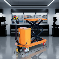 Chariot élévateur à ciseaux électrique jusqu'à 2 m de hauteur de levage avec une capacité de charge de 1000 kg