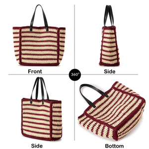 Bolso Tote Grande de Paja Hecho a Mano para Mujer, Bolso de Hombro Tejido de Paja para Playa, Verano, Viajes y Vacaciones - Product Image 6
