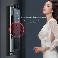 Cerradura Inteligente Tuya DF-14 con Reconocimiento Facial y Huella Dactilar, Memoria en la Nube, Aleación de Aluminio, Puerta de Entrada Antirrobo, Control Remoto por Wi-Fi