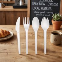 Couverts jetables en bioplastique CPLA 2026 – Couteau, fourchette, cuillère – Vaisselle compostable pour cafés et bistrots