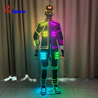 Costume de danse en fibre optique avec logo personnalisé, lumineux, pour scène, boîte de nuit, festival, défilé, spectacle