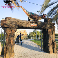Parc à thème d'aventure Porte interactive d'entrée Modèle animatronique Porte de dinosaure Parc d'attractions Décoration artificielle