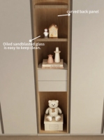 Armoire de chambre à coucher moderne minimaliste en bois, grande capacité de rangement, avec coiffeuse intégrée, organisateur de vêtements pour couples