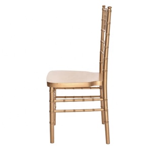 Silla de Comedor Chiavari de Madera Maciza Dorada para Bodas, Banquetes y Eventos - Silla Clásica de Madera para Decoración de Hoteles y Fiestas - Product Image 2