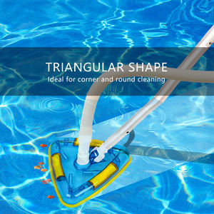 Nettoyeur de piscine <span class=keywords><strong>triangulaire</strong></span> à poignée EZ Clip Tête d'<span class=keywords><strong>aspirateur</strong></span> transparente pondérée Raccordement du tuyau pivotant Élimine les débris Nettoie les coins - Product Image 5