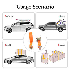Kit de sangles d'arrimage en polyester OEM, lot de 4, 1500 lb, pour moto, 1 pouce, 15 pieds, sangles de cargaison pour camions - Product Image 3