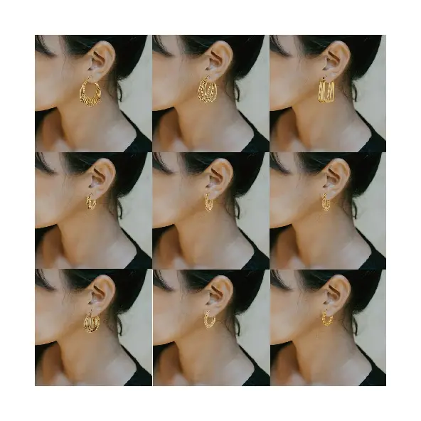 2024 nouveautés haute qualité Non ternir en gros 18K or rempli en acier inoxydable Huggies cerceaux boucles d'oreilles boucles d'oreilles pour les femmes