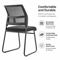 Chaise de bureau moderne en maille respirante, hauteur réglable, siège rembourré en tissu, base en métal robuste pour salles de conférence