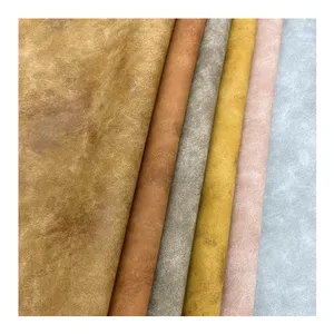 0.9MM Vintage Textured PU Yangbuck Suede Faux Synthetic Leather Rolls For Shoe Bag Sofa Furniture Upholstery