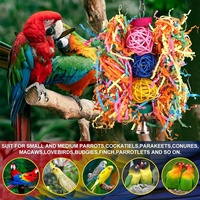 Perchoir en corde de coton coloré avec cloche, jouet à grimper amusant et à mâcher pour perroquets, conures et calopsittes