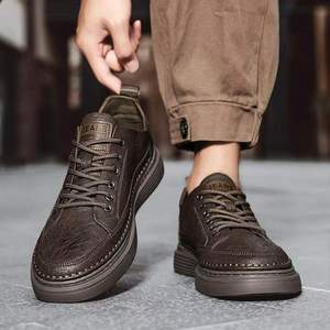 Cao Su Đế Ngoài Da Chính Hãng Lót Da Bò Trên Phong Cách Người Đàn Ông Của Mắt Cá Chân Cho Khởi Động Giản Dị Mùa Thu/Mùa Đông - Product Image 3