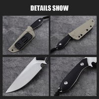 Couteau tactique à lame fixe Bochen, nouvelle arrivée, haute dureté, manche G10, acier D2, outils de survie EDC pour la chasse, avec étui K