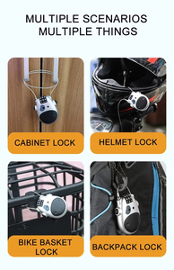 Cadenas à combinaison à roue de code haute précision personnalisé, Cadenas à câble télescopique en acier pour vélo, valise, voiture, traîneau et casque - Product Image 3