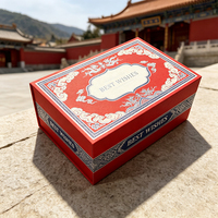 Boîte cadeau en papier à rabat de style chinois de luxe, boîte d'emballage rigide personnalisée avec sac fourre-tout assorti pour coffrets cadeaux