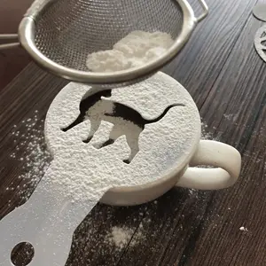 कॉफ़ी लट्टे केक कैप्पुकिनो कला सजावट कॉफ़ी स्टेंसिल खाद्य ग्रेड पीपी प्लास्टिक टेम्पलेट सेट करता है
