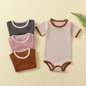 Sublimação OEM Pequeno MOQ 100% Algodão de malha simples menina menino roupas sem mangas Romper do bebê para o verão 12-18 meses