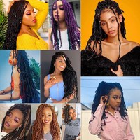 Extensions de cheveux en crochet Dreadlock doux synthétiques pour tresses Nu Locs cheveux synthétiques teints cheveux de déesse Locs