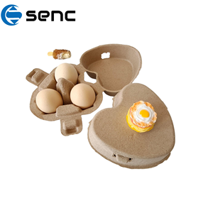 Boîte d'emballage pour œufs en forme de cœur à 3 compartiments, durable, en pulpe, personnalisable, colorée, plateau en papier biodégradable, boutique de cadeaux, marque SENC - Product Image 3