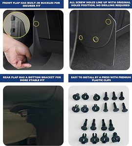 Bùn cánh cho Tesla mô hình y 2024 2023 2022 2021, Nâng cấp linh hoạt bùn Guards không khoan/băng giật gân bảo vệ chắn bùn phụ kiện - Product Image 3