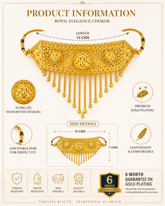 Conjunto de gargantilla chapada en oro de 24 quilates City Girl de 15 cm con accesorios de moda y detalles Dori para novias y ocasiones festivas, de Exporters - Product Image 2