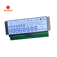 Modul Layar LCD Segmen FSTN COG Kustom 15 Digit 64 Segmen HT16C22G 3.3V untuk Meteran Industri Antarmuka Arab COG1534